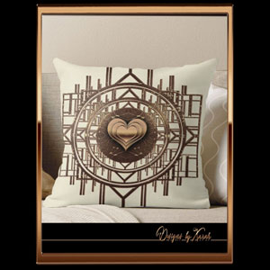 mothersday throw pillow with golden vintage heart - beautiful Art-Deco home decor giftidea. Art Nouveau pattern cushion covers are a great decoration for any room, for a luxury wedding, birthday, anniversary, baby shower, Valentine's and Mother's Day or any other celebration. The timeless elegant #artdecostyle is always classy and charming. Also available as alphabet from A-Z and digits 0-9 to create name, date and age surprises! 